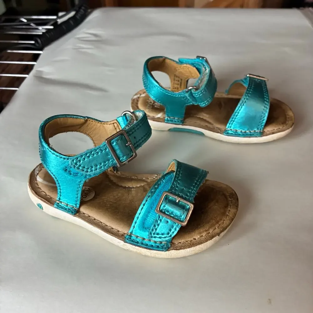 Stride Rite Kingsley Toddler Girls Sandals US 5M Aqua Shimmer Adjustable Strap